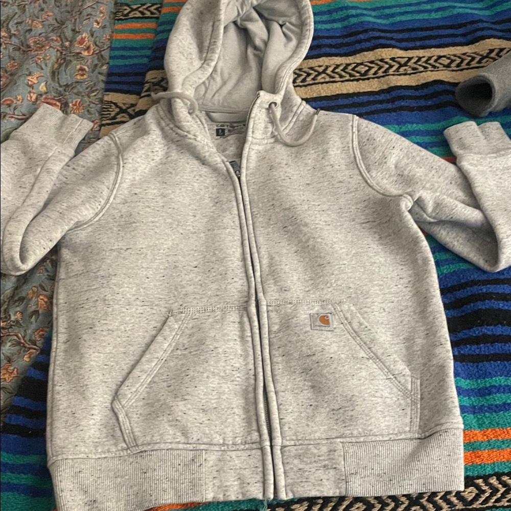 Carhartt women’s Light Gray Zip-Up Hoodie
